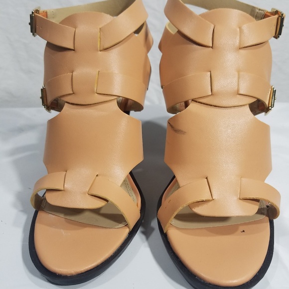 peach strappy heels